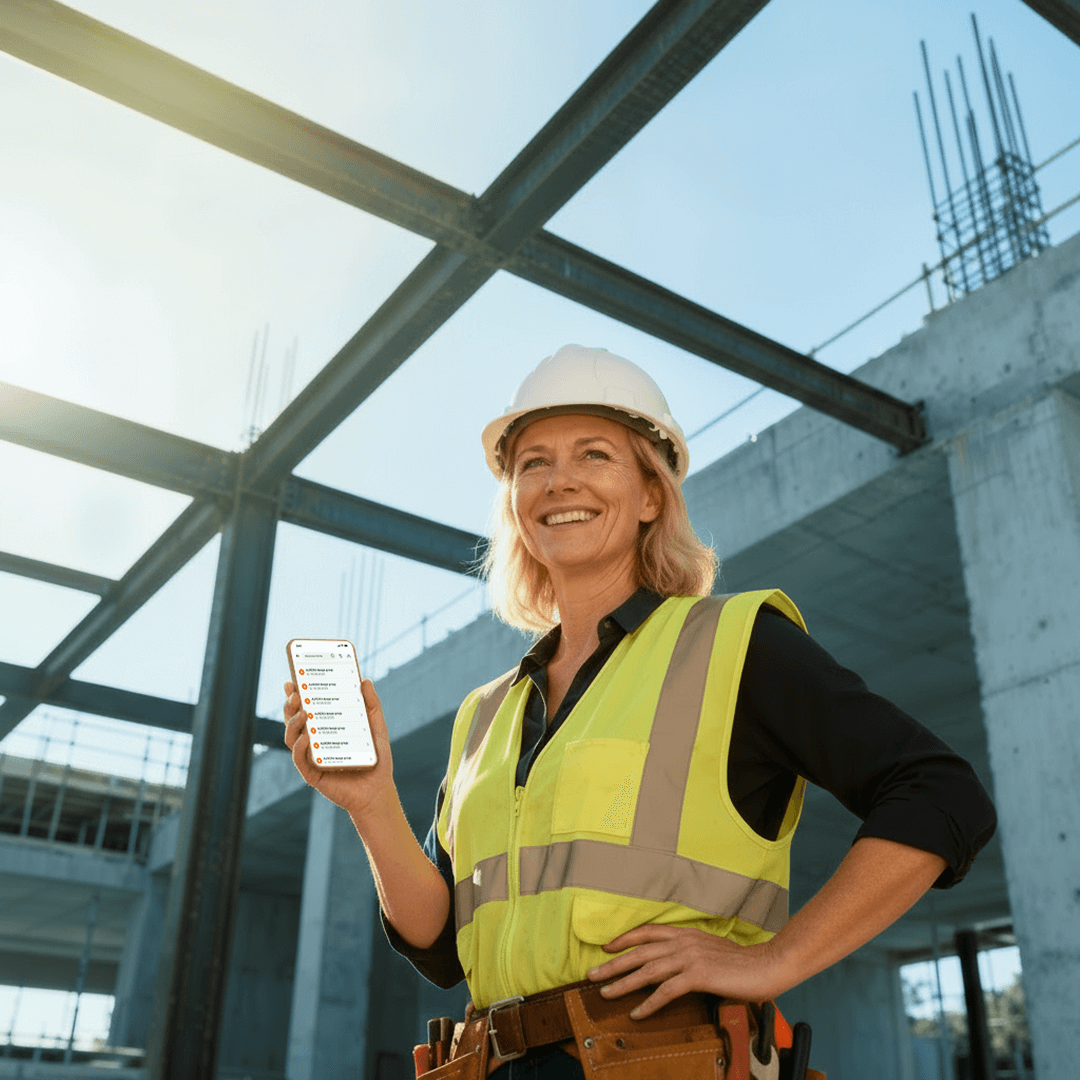 construction company manager with Build and Track company management app